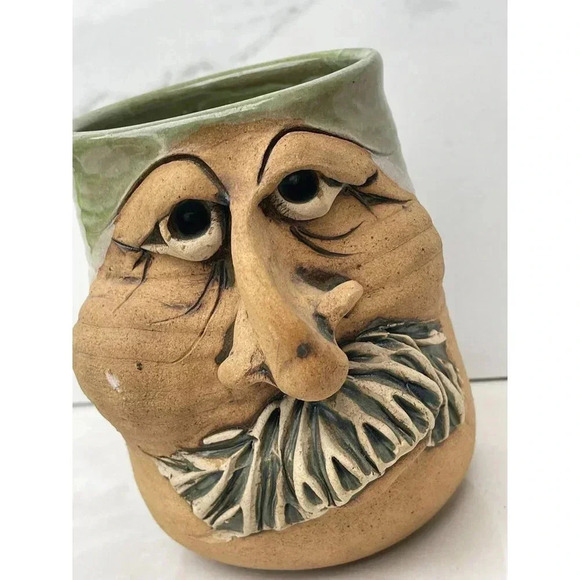 Homestead Hand Made Mug Funny Face Artistic Unique Crafted Drinkware 5.5"x3.75" - Picture 4 of 11